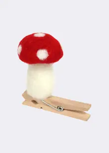 Felt Wool Toadstool On Peg Decoration 7.5cm