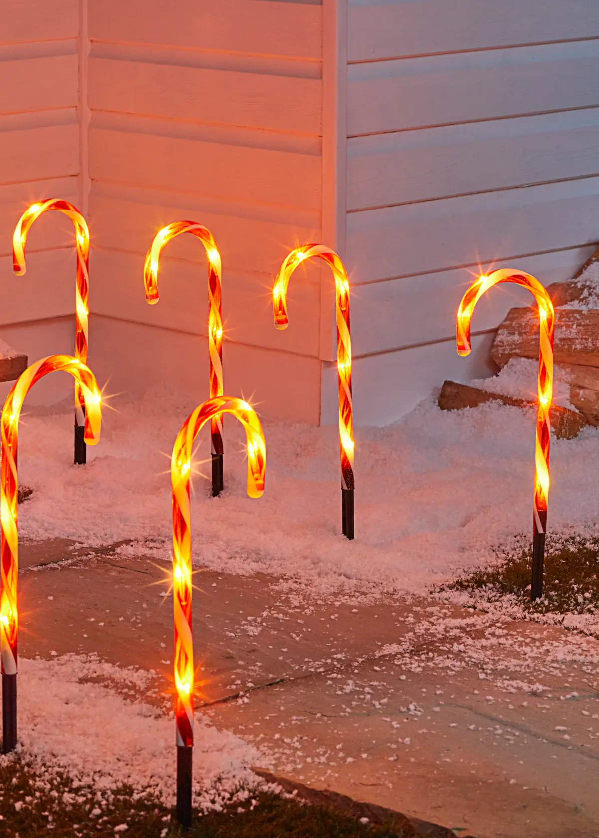A photo of Set Of 12 Candy Cane Path Finders