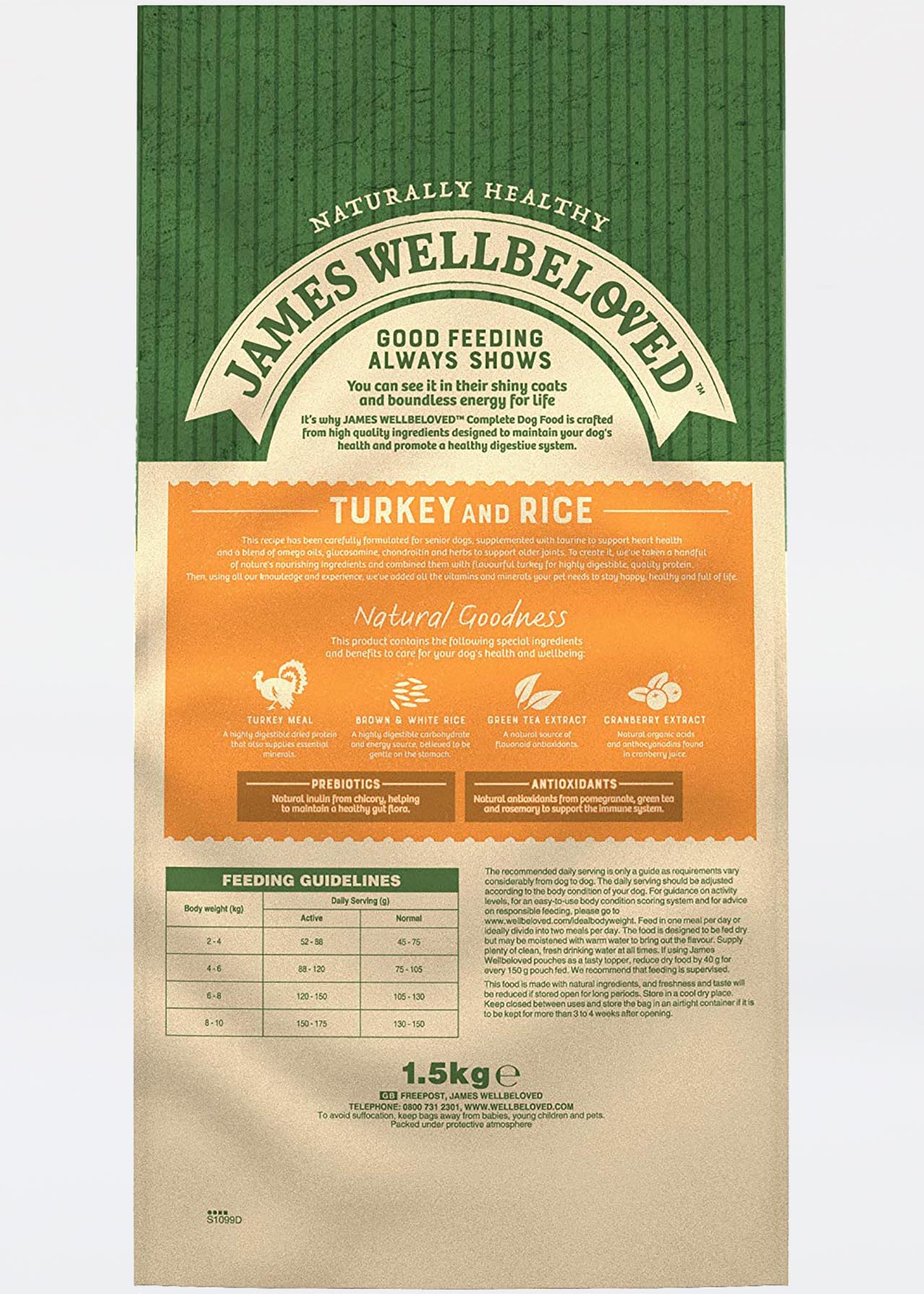 James Wellbeloved Small Senior Turkey & Rice 1.5kg