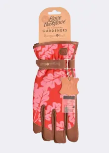 Love The Glove Oak Leaf Gardening Gloves M/L Poppy