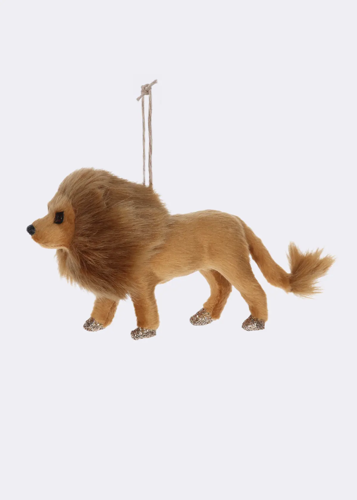 A photo of Faux Fur Lion Hanging Decoration 15cm