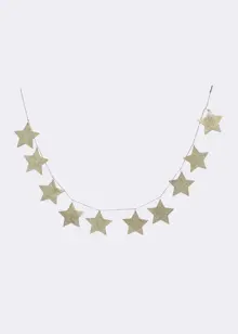 Gold Sparkling Stars On String Garland 1.5m