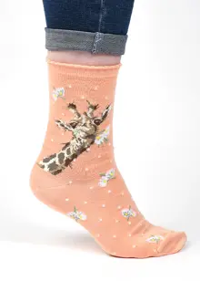 Giraffe Bamboo Socks Wrendale Designs
