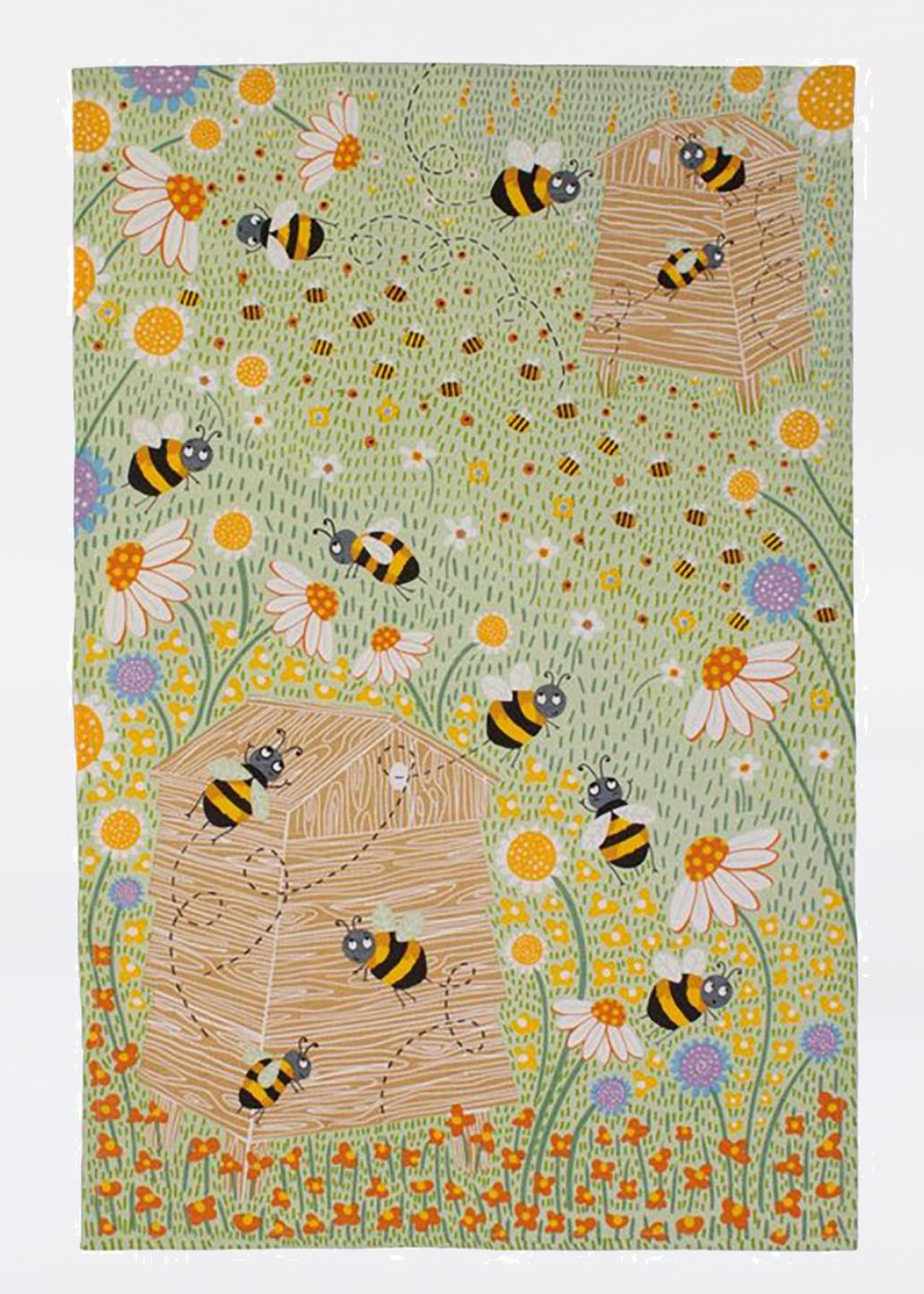 Daisy Bees Cotton Tea Towel