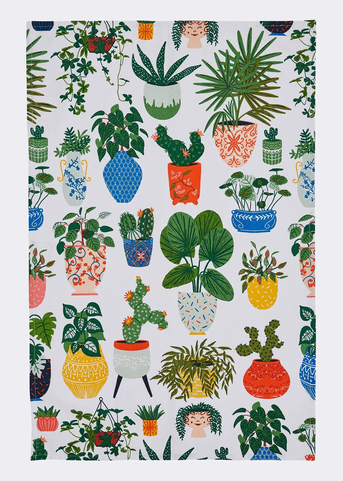 A photo of Pot Plants Cotton Tea Towel