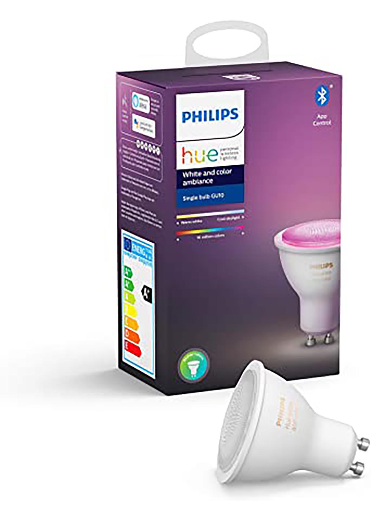 Hue White & Colour Ambiance Single GU10 Bulb Dobbies Garden Centres