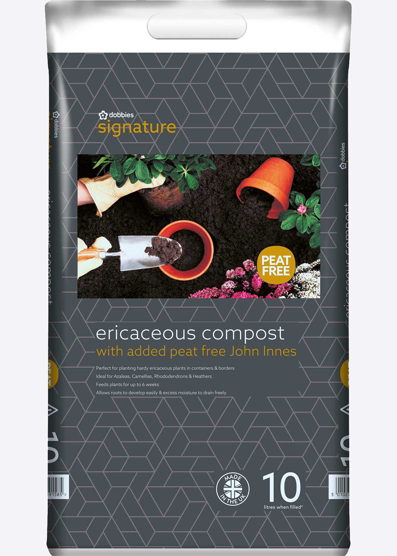 10L Dobbies Peat Free Ericaceous Compost +JI