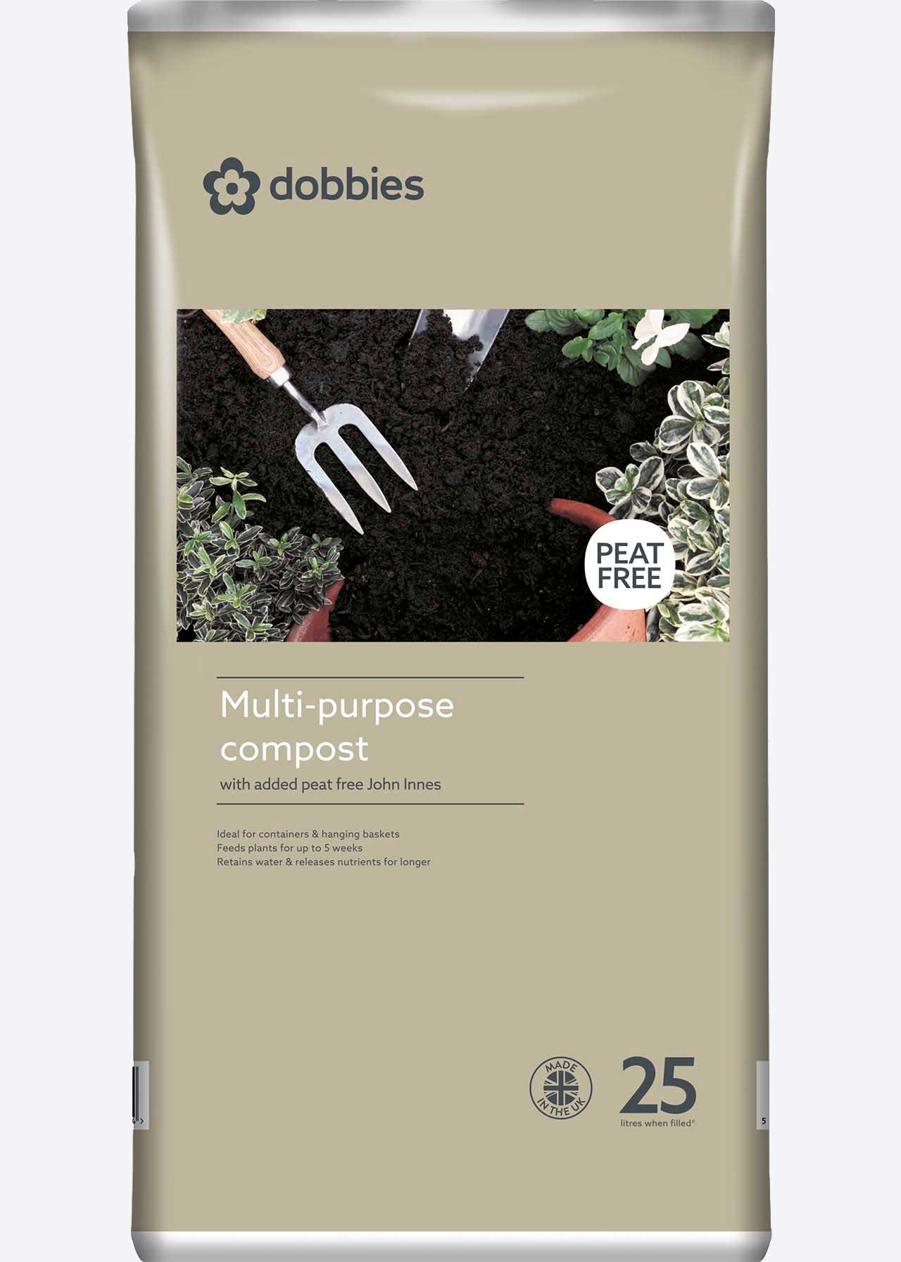 25L Dobbies Peat Free Compost +JI