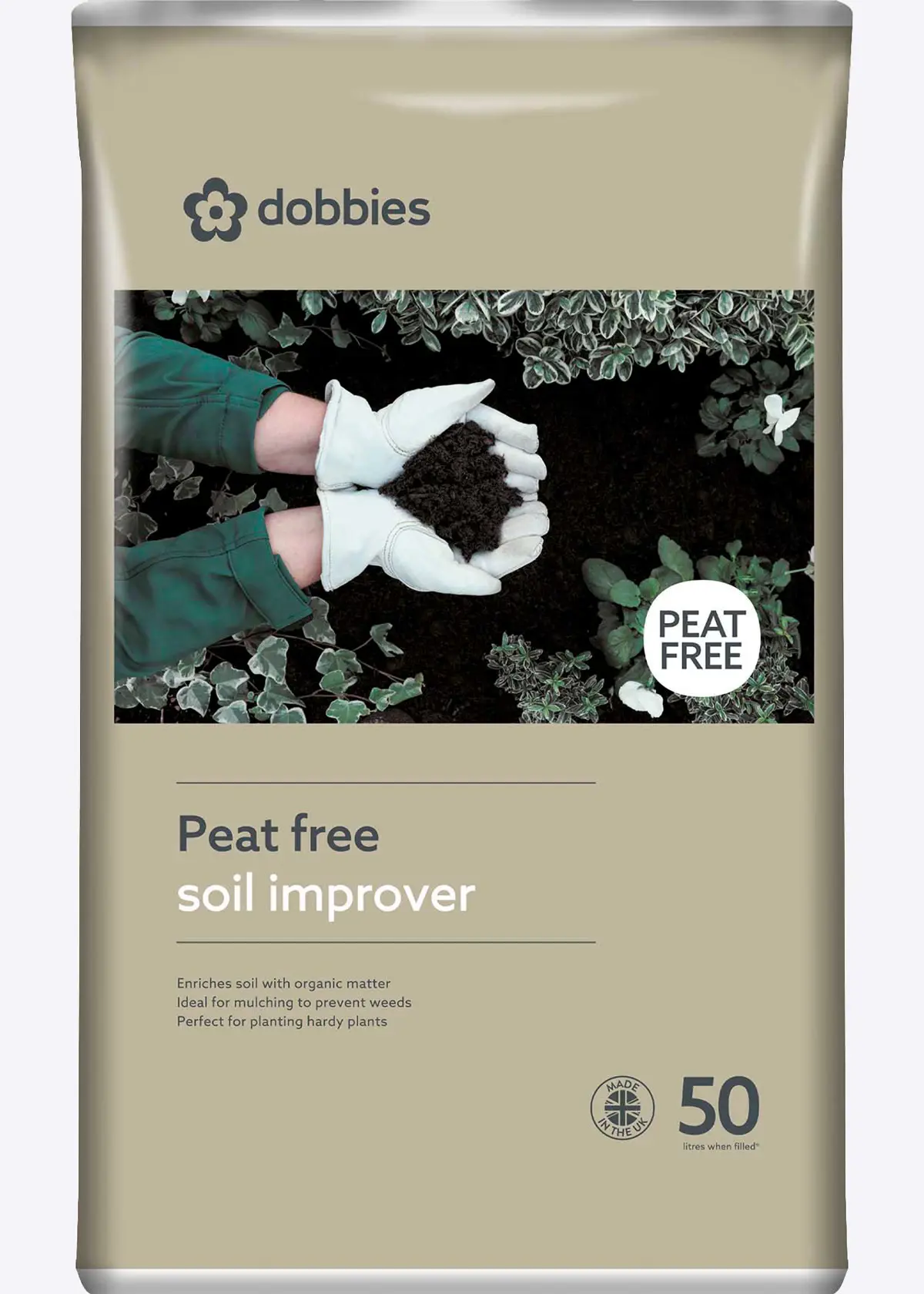 A photo of 50L Dobbies Peat Free Soil Improver Compost