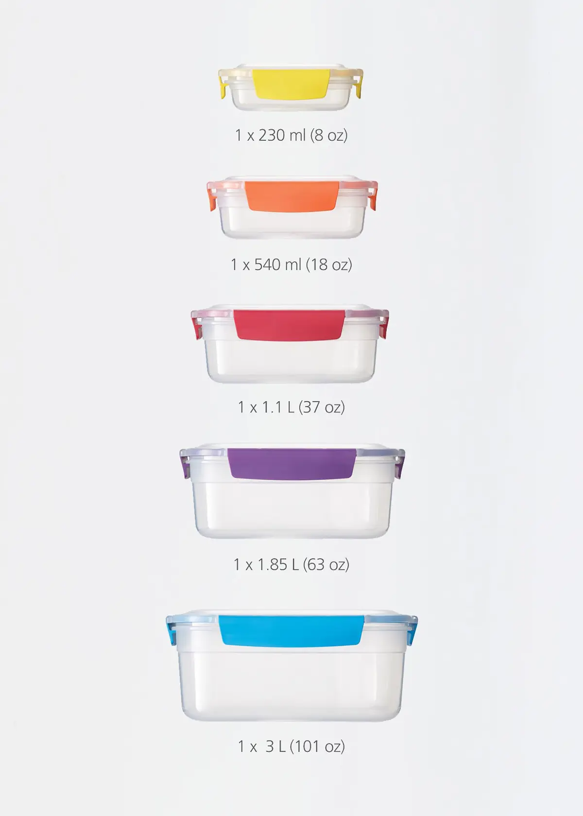 A photo of Pack Of 5 Nest Lock Containers
