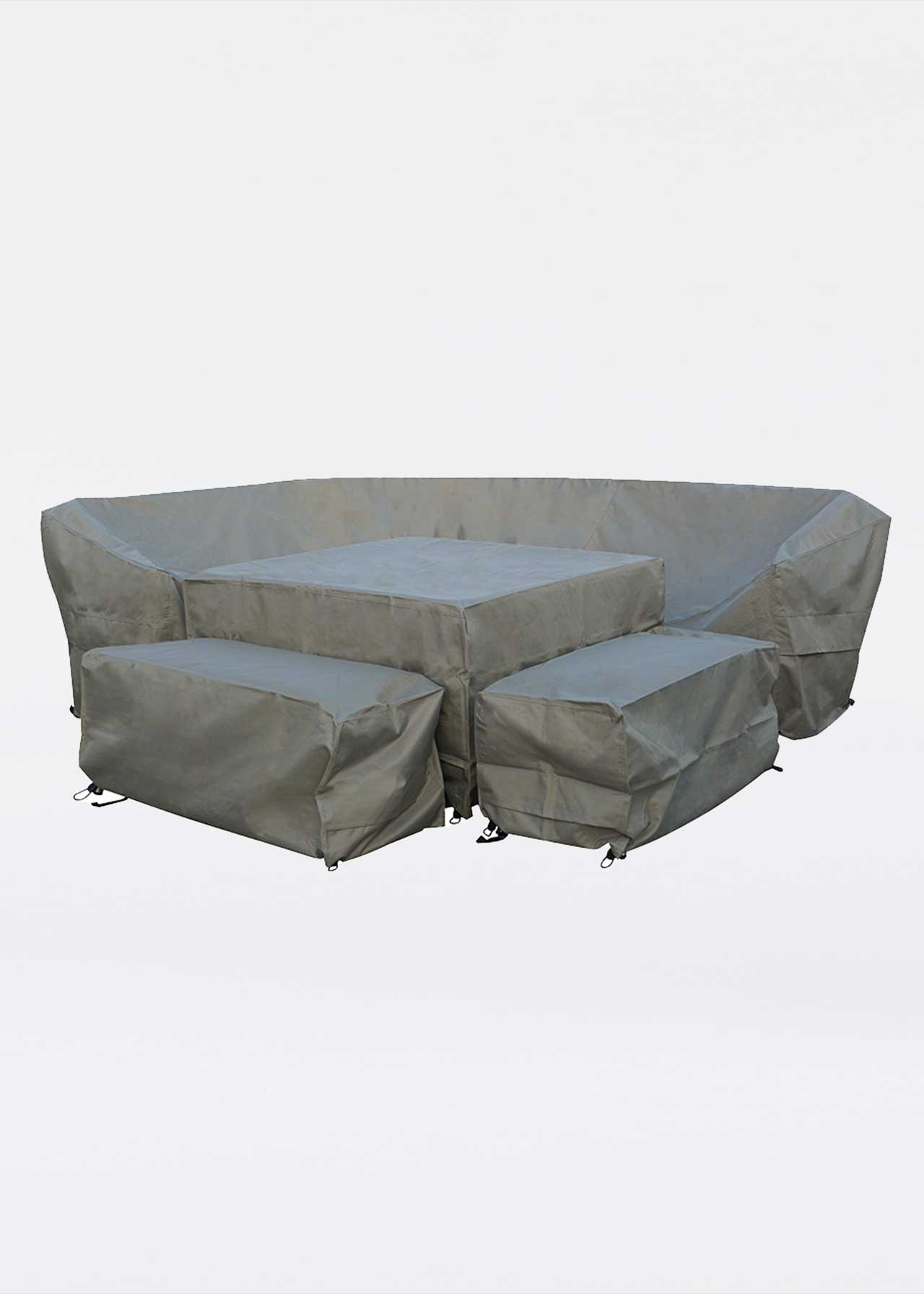 Curved Corner Sofa Set Cover Khaki