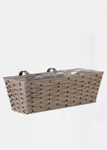 Soft Grey Bari Faux Rattan 19" Planter