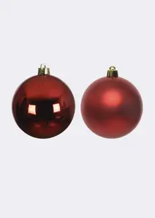 Pack of 6 Shatterproof Oxblood Red Baubles 8cm