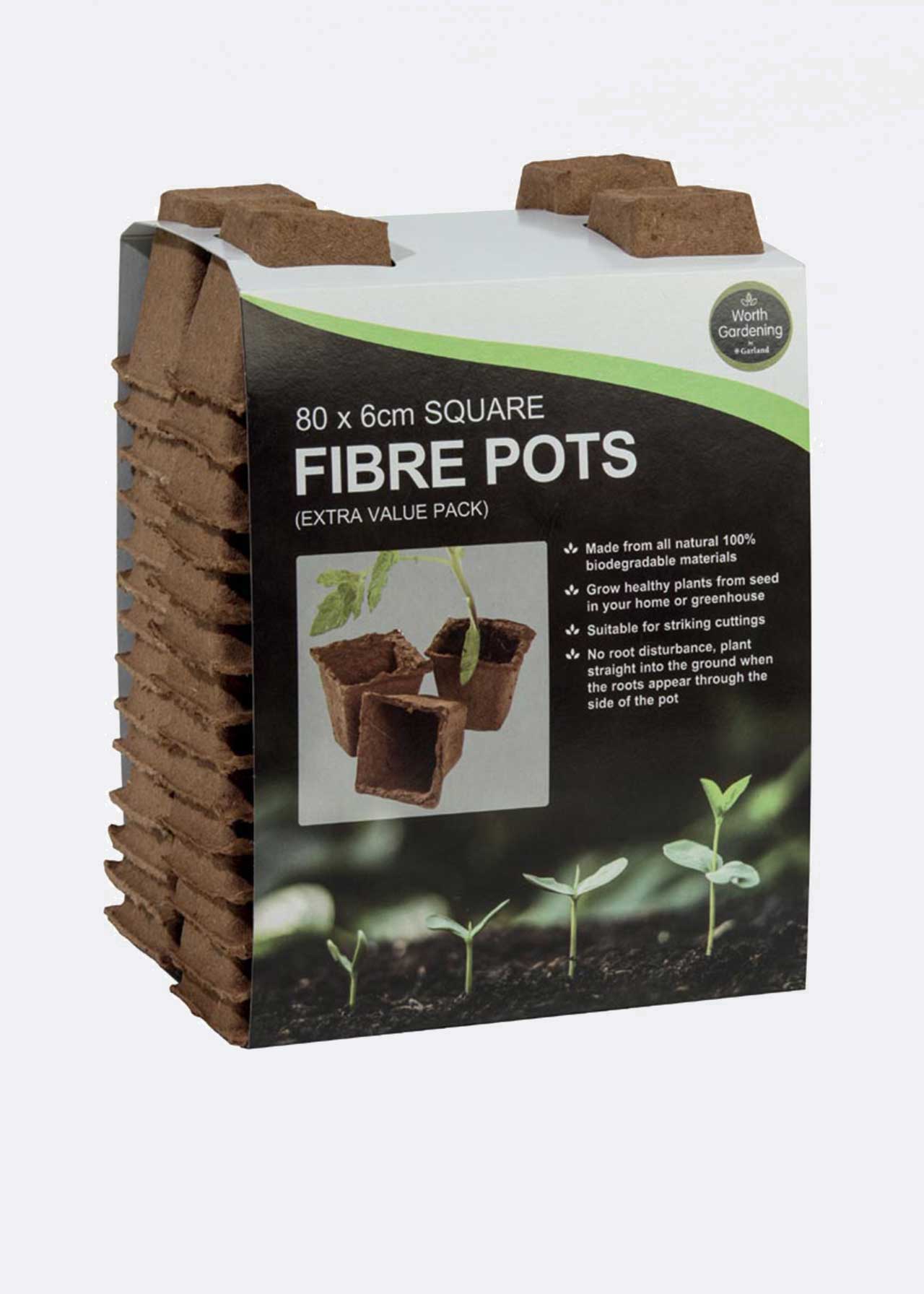 80x6cm Square Fibre Pots Dobbies Garden Centres