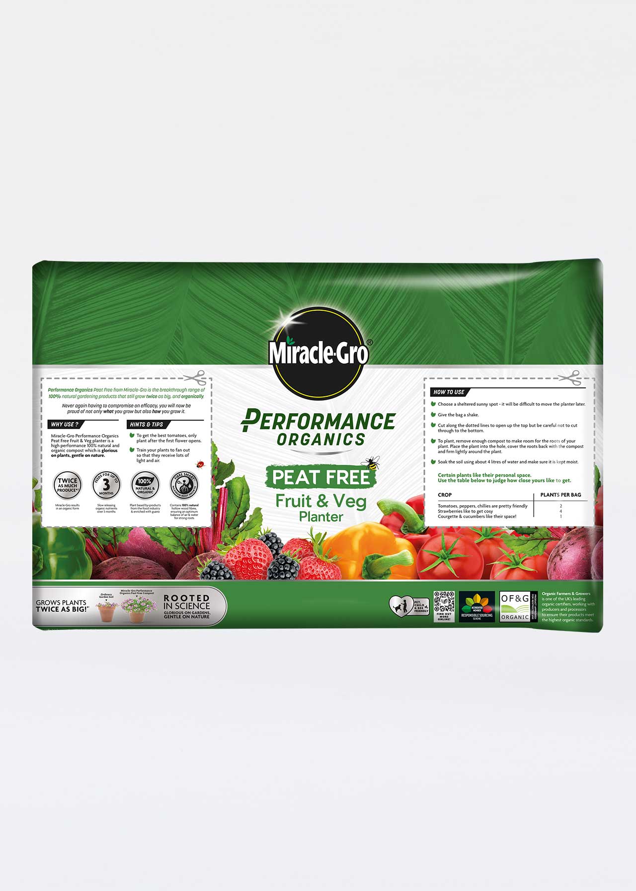 30L MiracleGro Peat Free Fruit & Veg Compost Dobbies Garden Centres