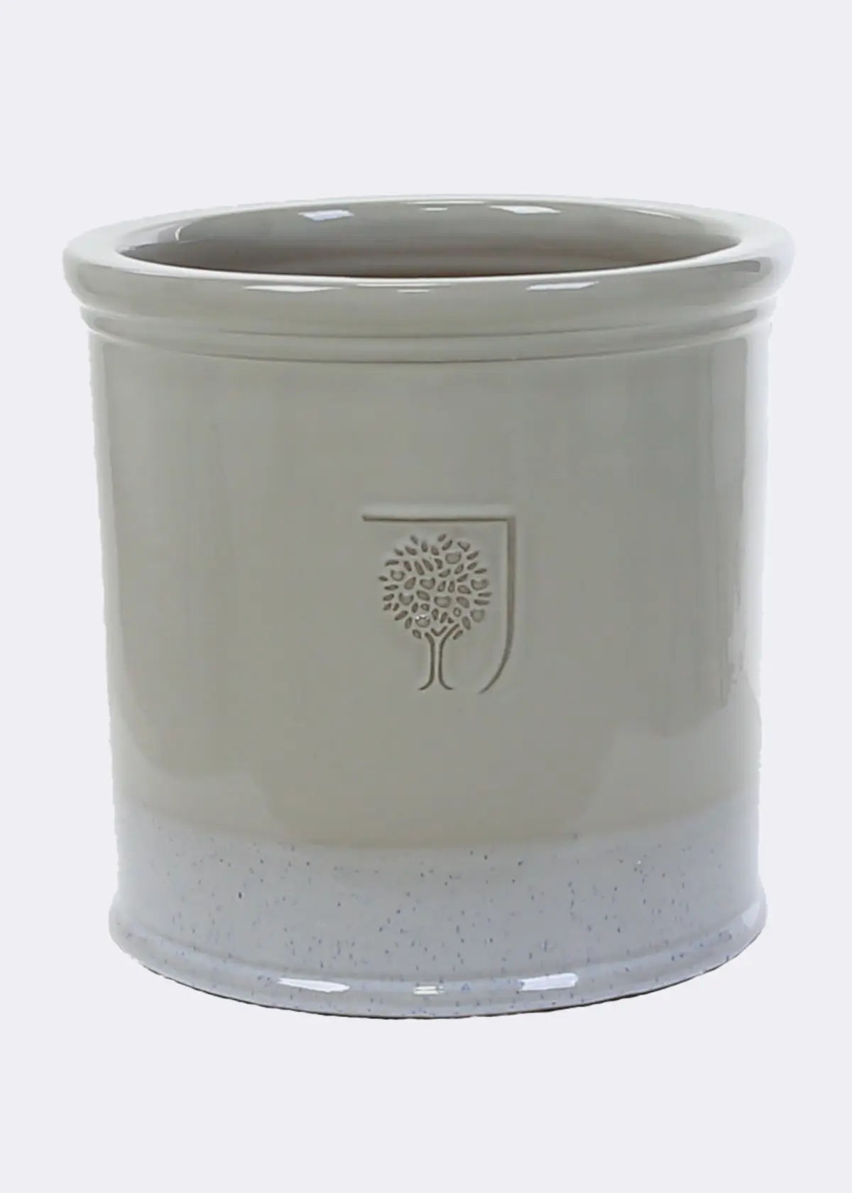 A photo of Rhs Bridge Cylinder Pot 30cm Grey