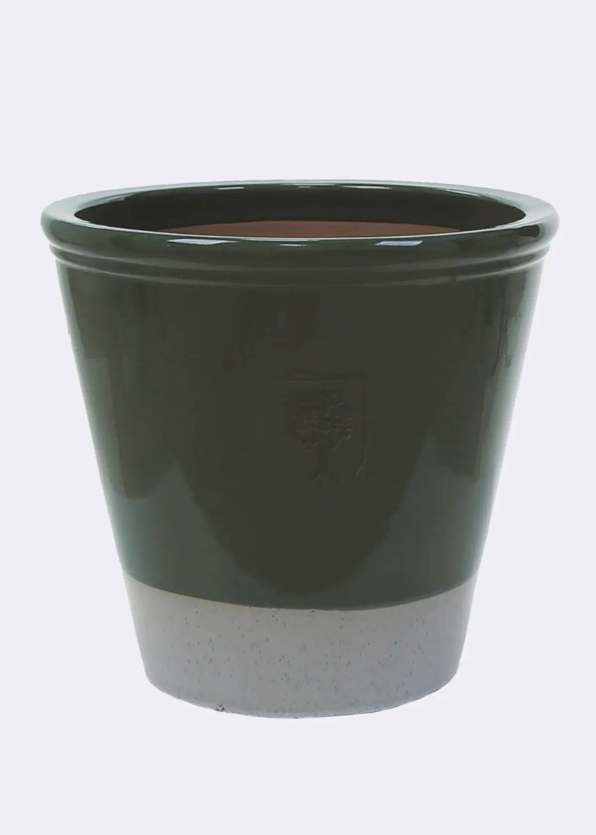 A photo of Rhs Bridge Cylinder Pot 40cm Green