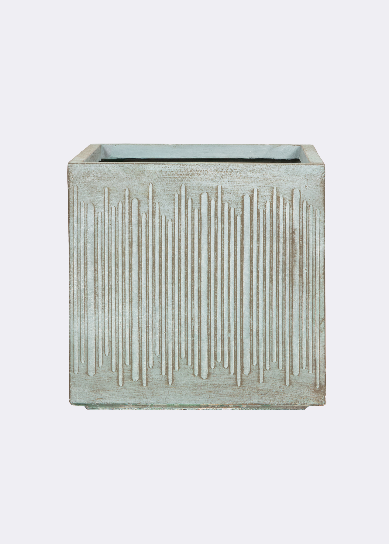 Oxide Stripe Cube Outdoor Pot 37cm