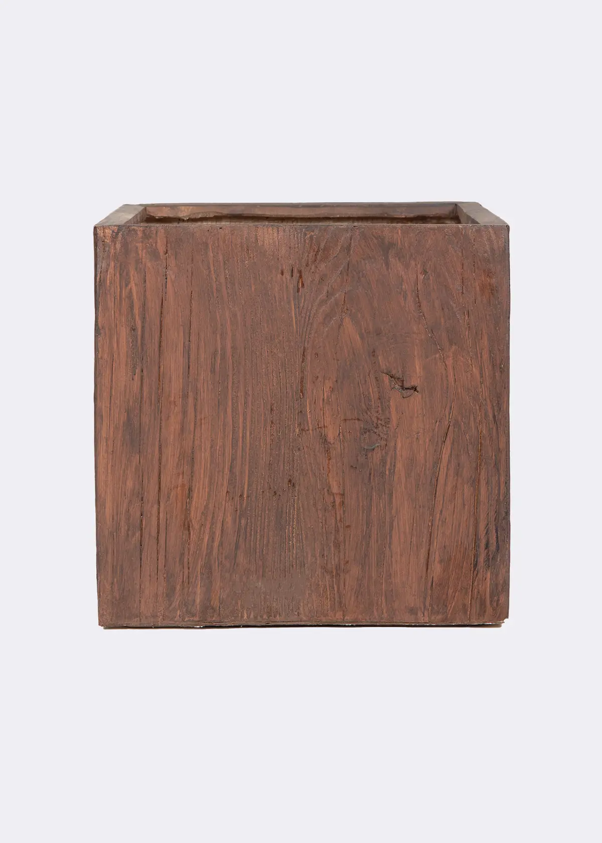 A photo of Wood Effect Square Outdoor Pot 44cm