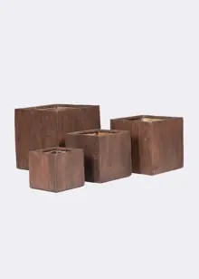 Wood Effect Square Outdoor Pot 24cm