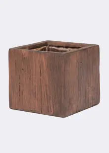 Wood Effect Square Outdoor Pot 24cm