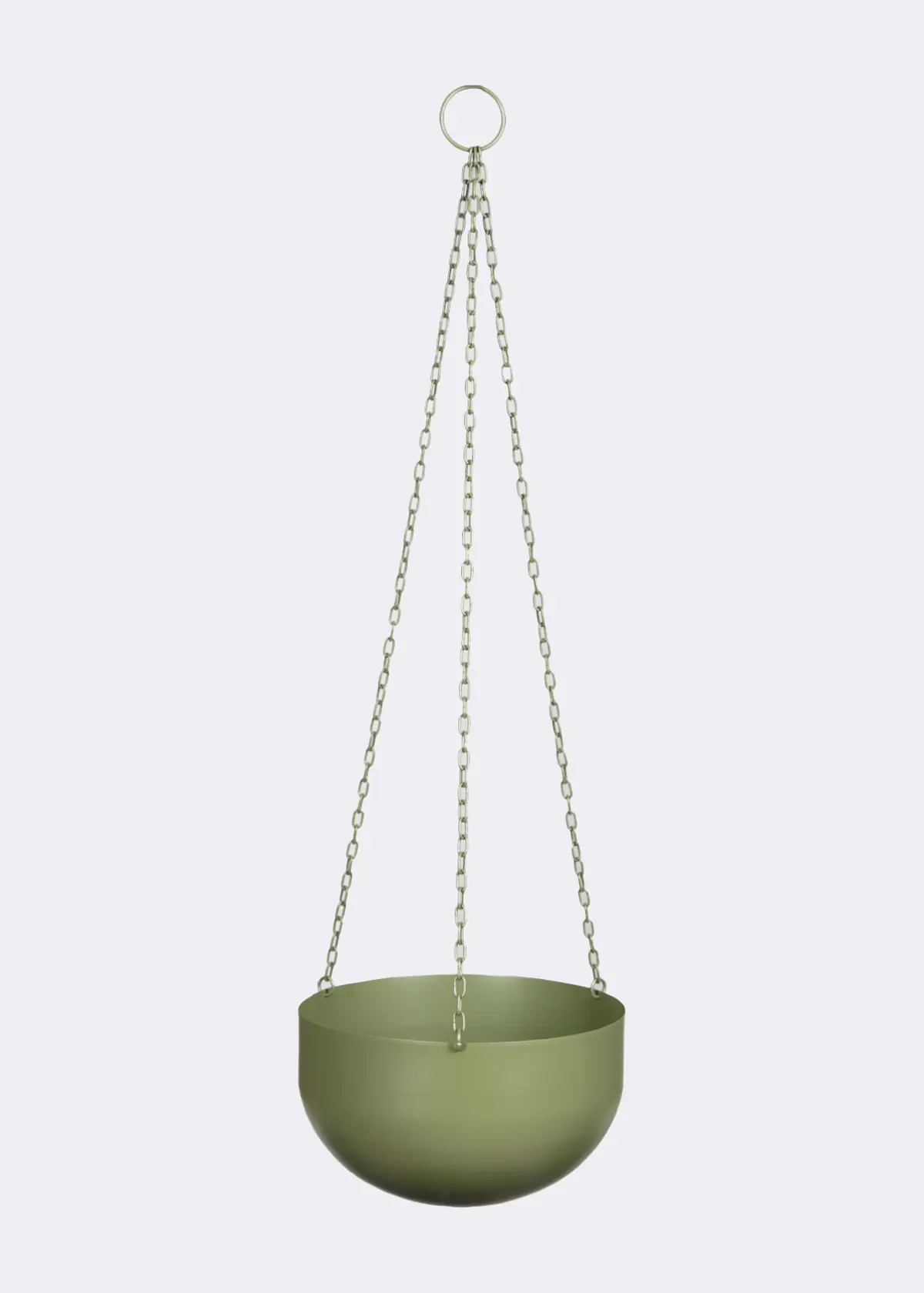 A photo of Metal Hanging Pot 25cm Green