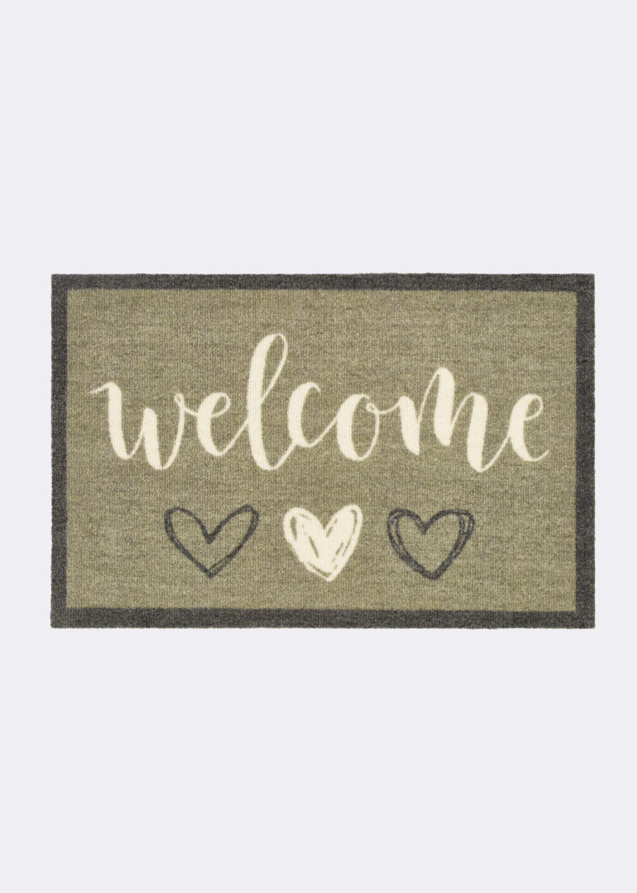 Dobbies Welcome Hearts Sage Indoor Mat 50x75cm