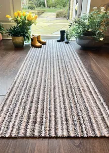 Dobbies Plain Portland Stone Stripe Indoor Runner 50x150cm