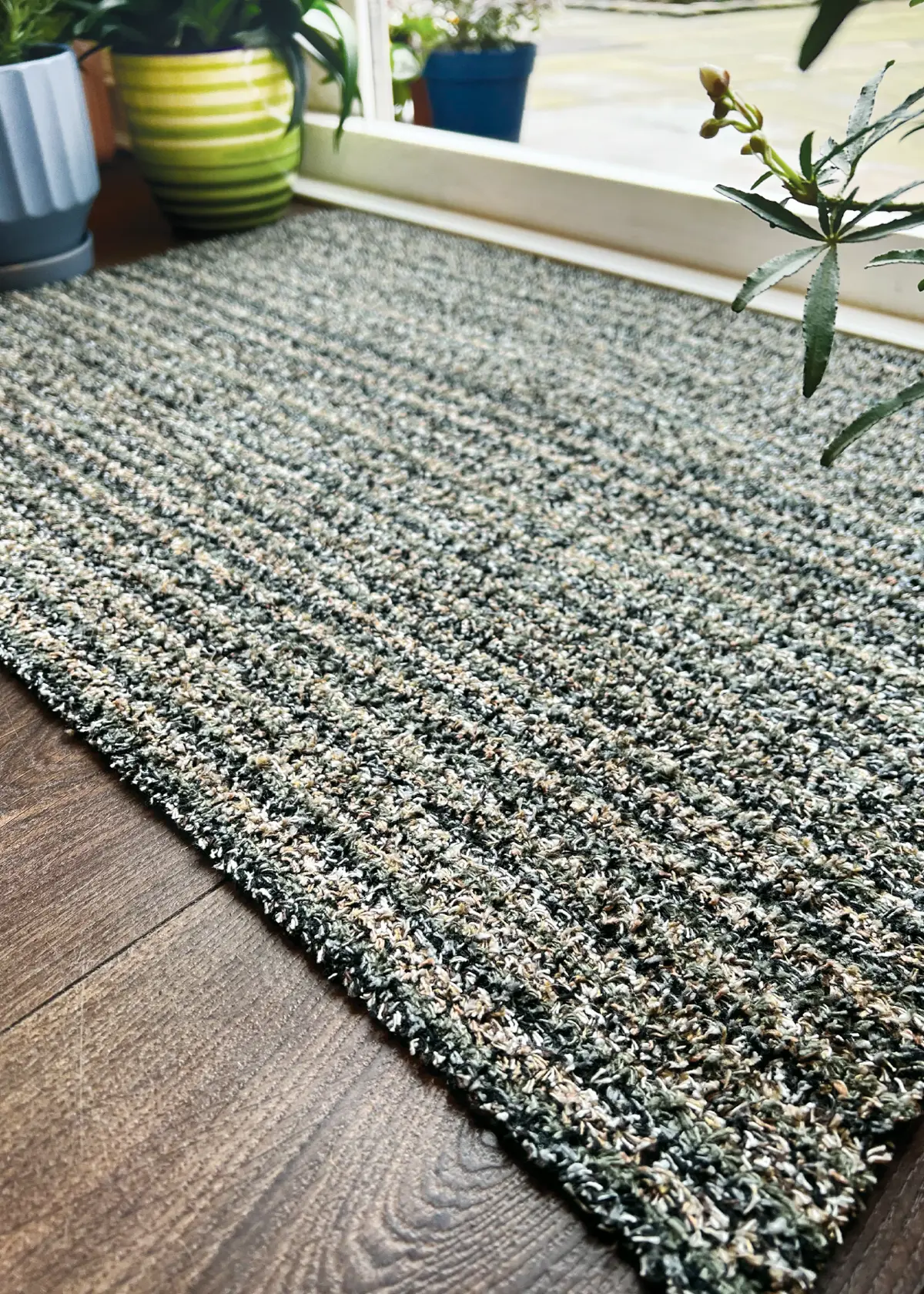 A photo of Dobbies Cotton Candy Sage Indoor Mat 50x75cm
