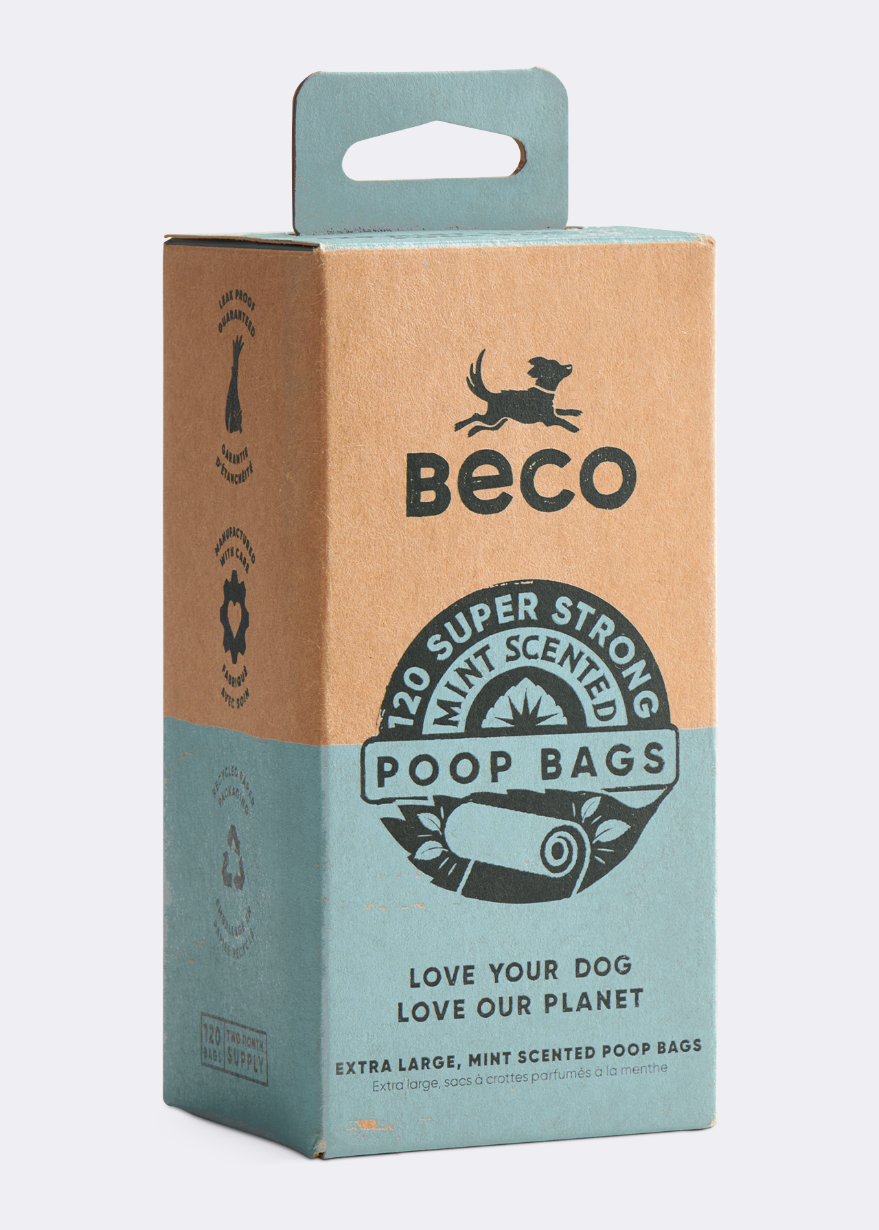 Pack of 120 Beco Mint Scented Poop Bags