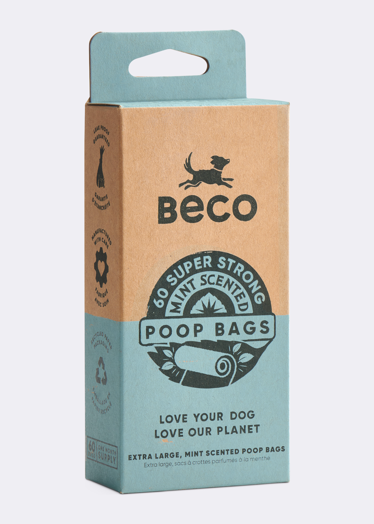 Pack of 60 Beco Mint Scented Poop Bags