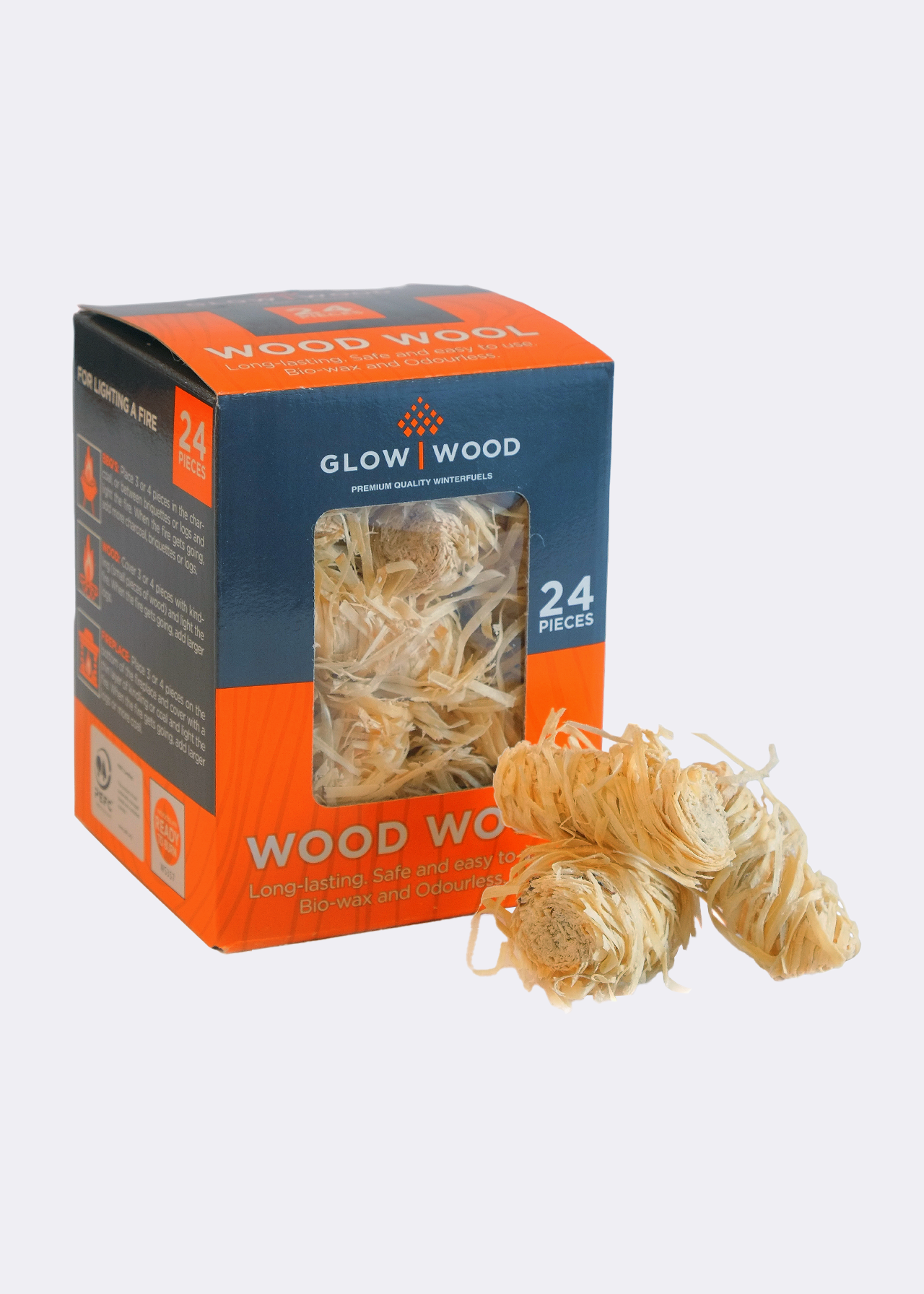 Box of 24 GlowWood Wood Wool Fire Starters
