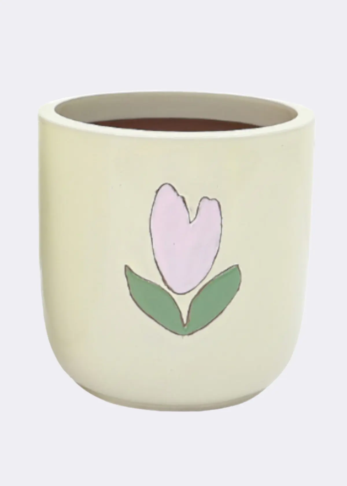 A photo of Emma Pink Flower Pot 21cm Yellow