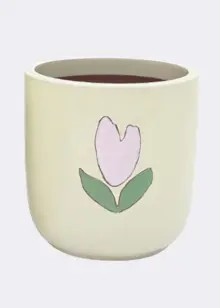 Emma Pink Flower Pot 21cm Yellow