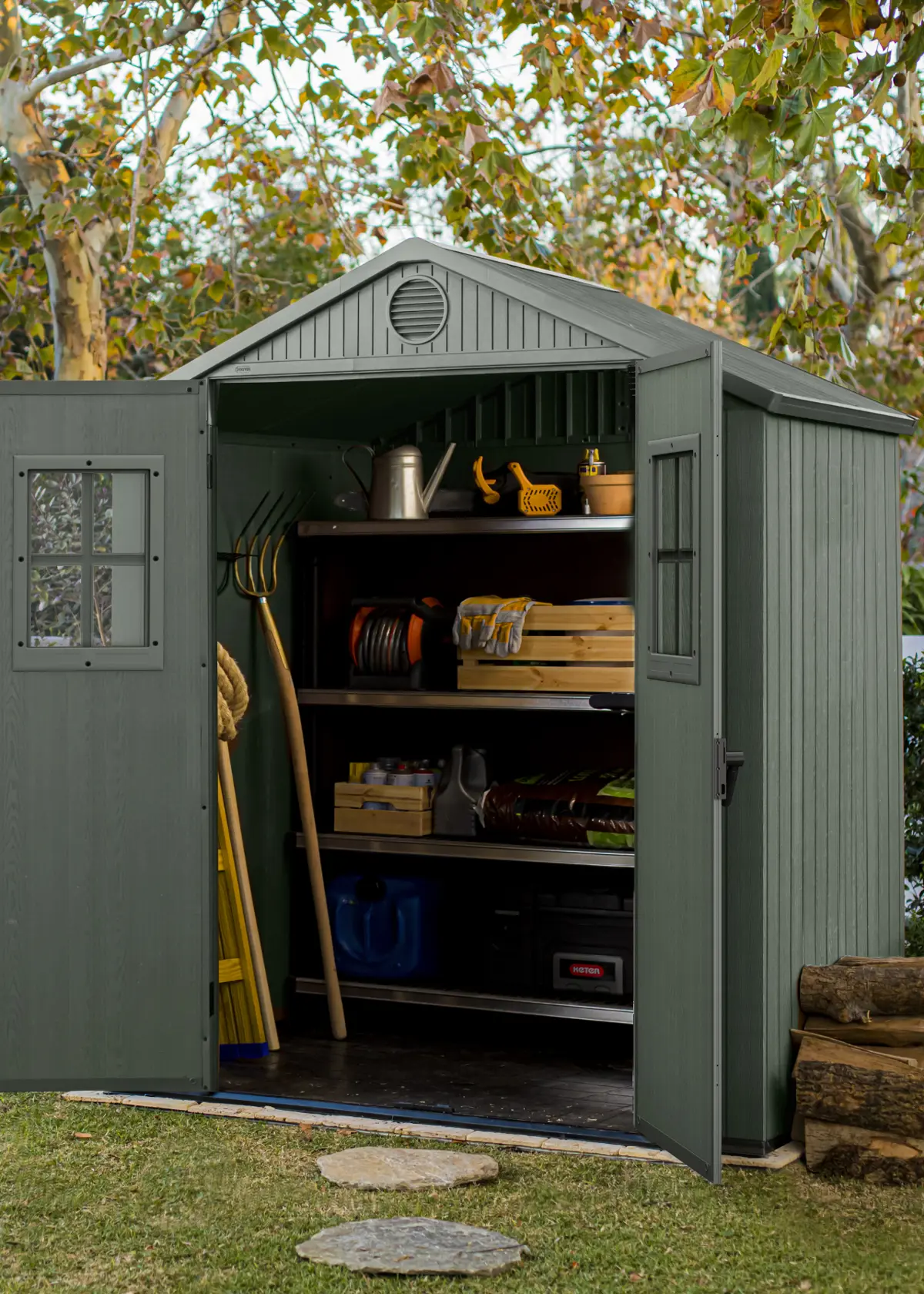 Henley 6x4 Garden Shed Green