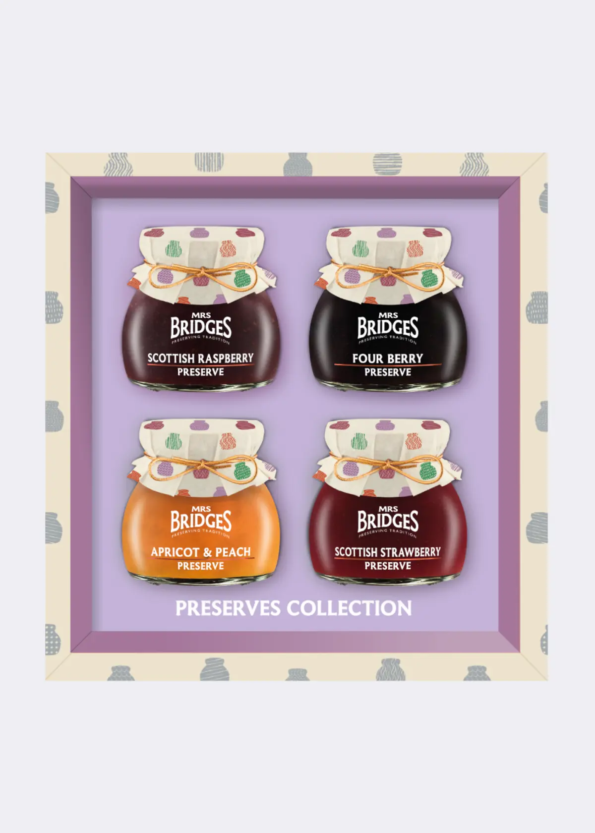 A photo of Mrs Bridges Fruity Preserves 4 Jar Gift Set