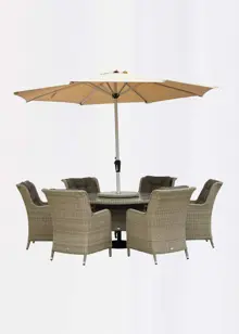 Ashton Rattan 6 Seat Outdoor Dining Set