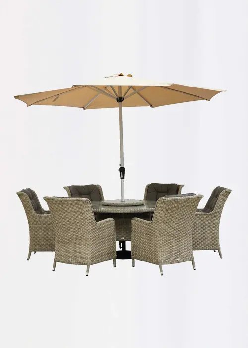 Ashton Rattan 6 Seat Outdoor Dining Set
