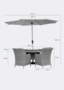 Ashton Rattan 6 Seat Outdoor Dining Set