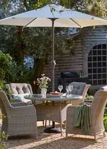 Ashton Rattan 4 Seat Outdoor Dining Set