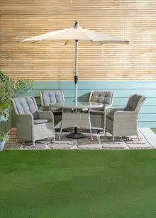 Ashton Rattan 4 Seat Outdoor Dining Set