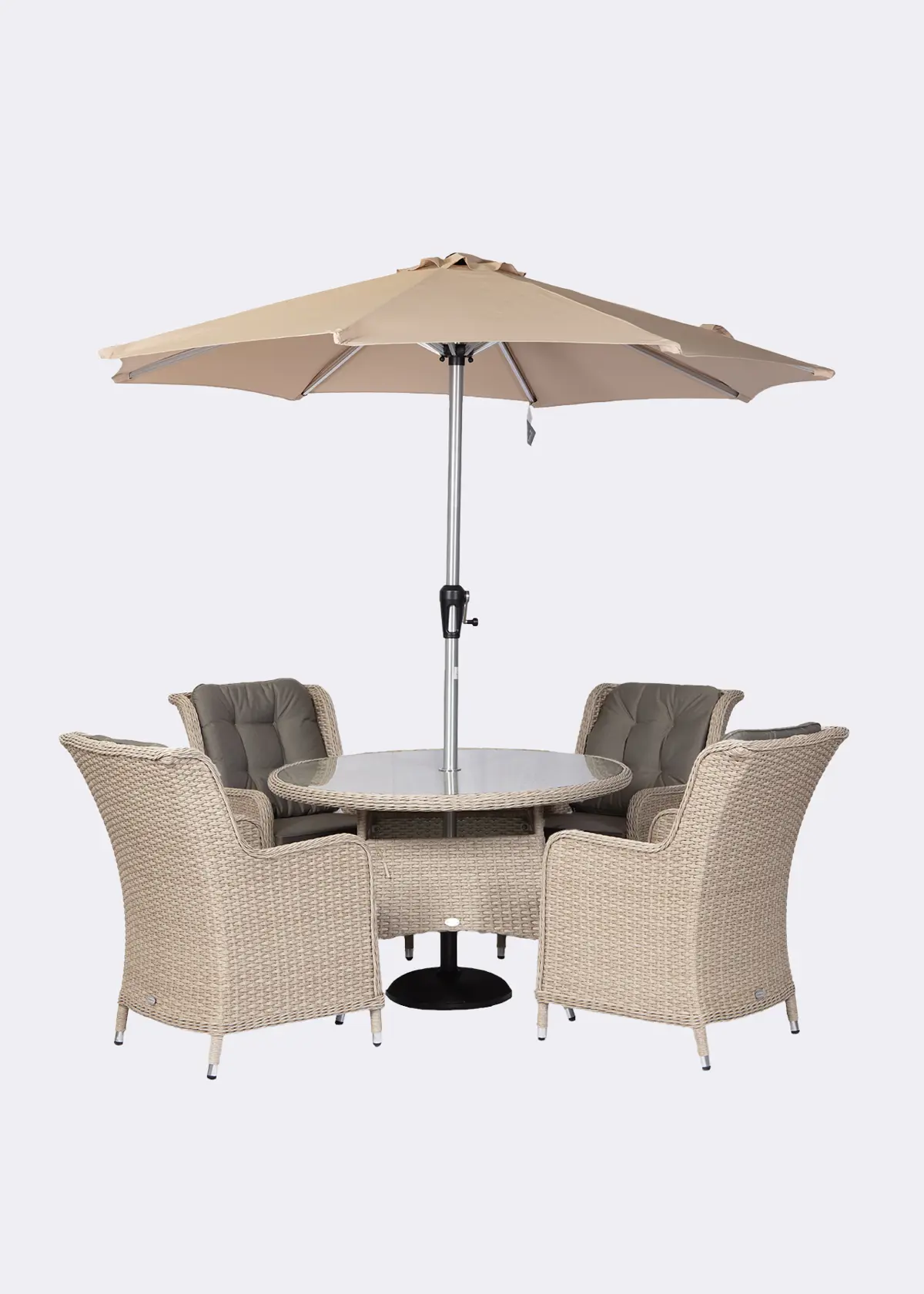 Ashton Rattan 4 Seat Outdoor Dining Set