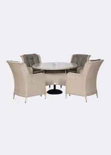 Ashton Rattan 4 Seat Outdoor Dining Set