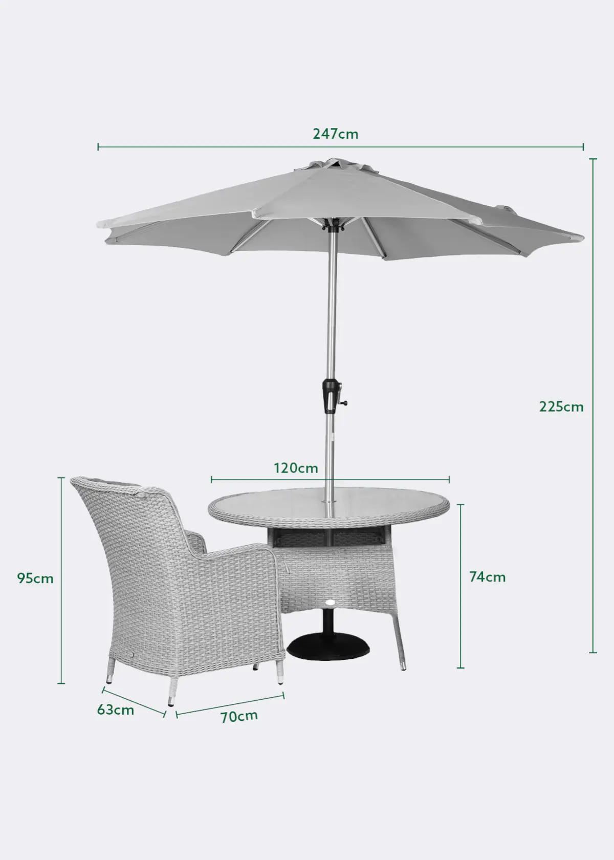 Ashton Rattan 4 Seat Outdoor Dining Set