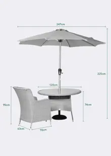 Ashton Rattan 4 Seat Outdoor Dining Set