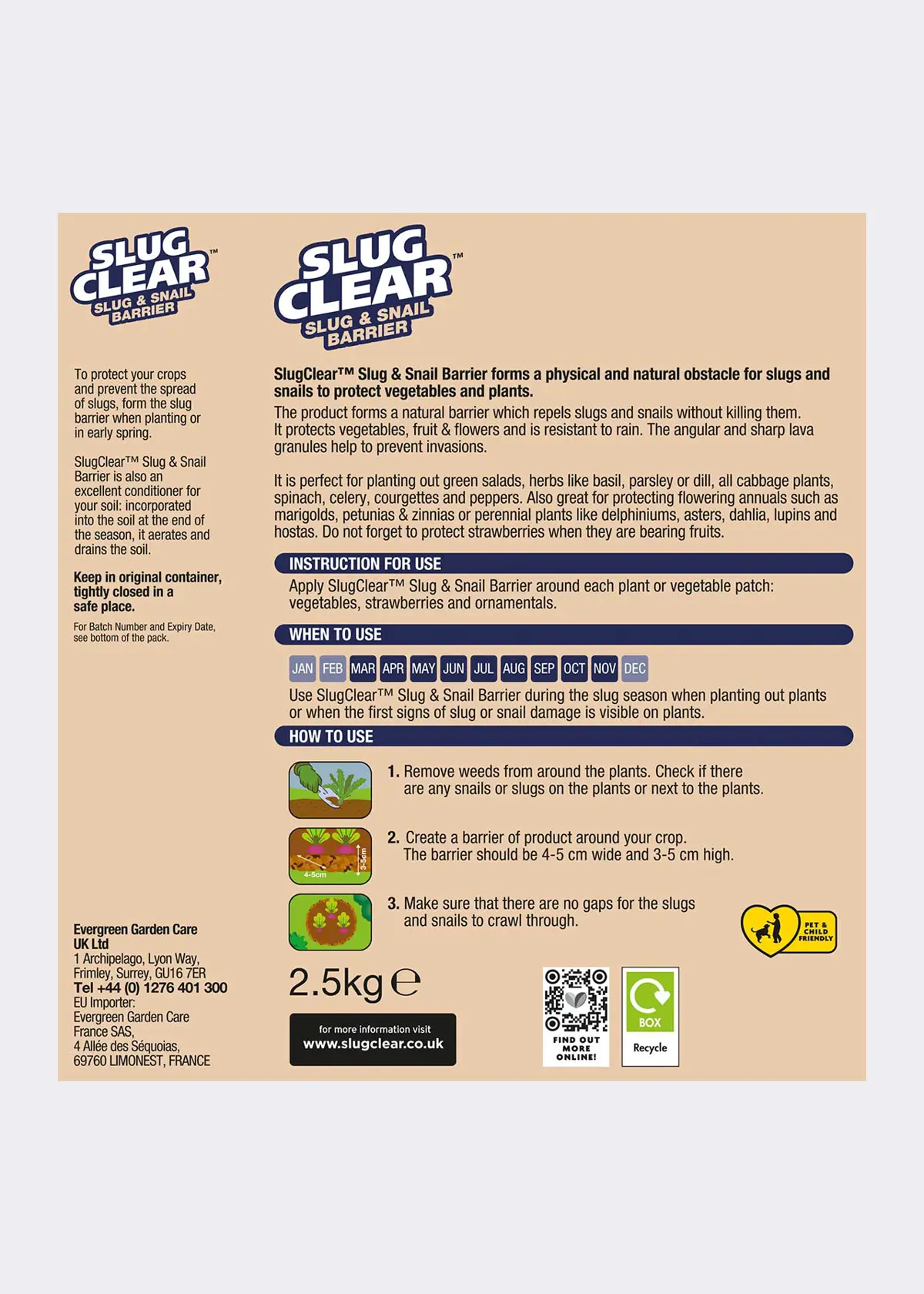 A photo of SlugClear Slug & Snail Barrier 2.5kg