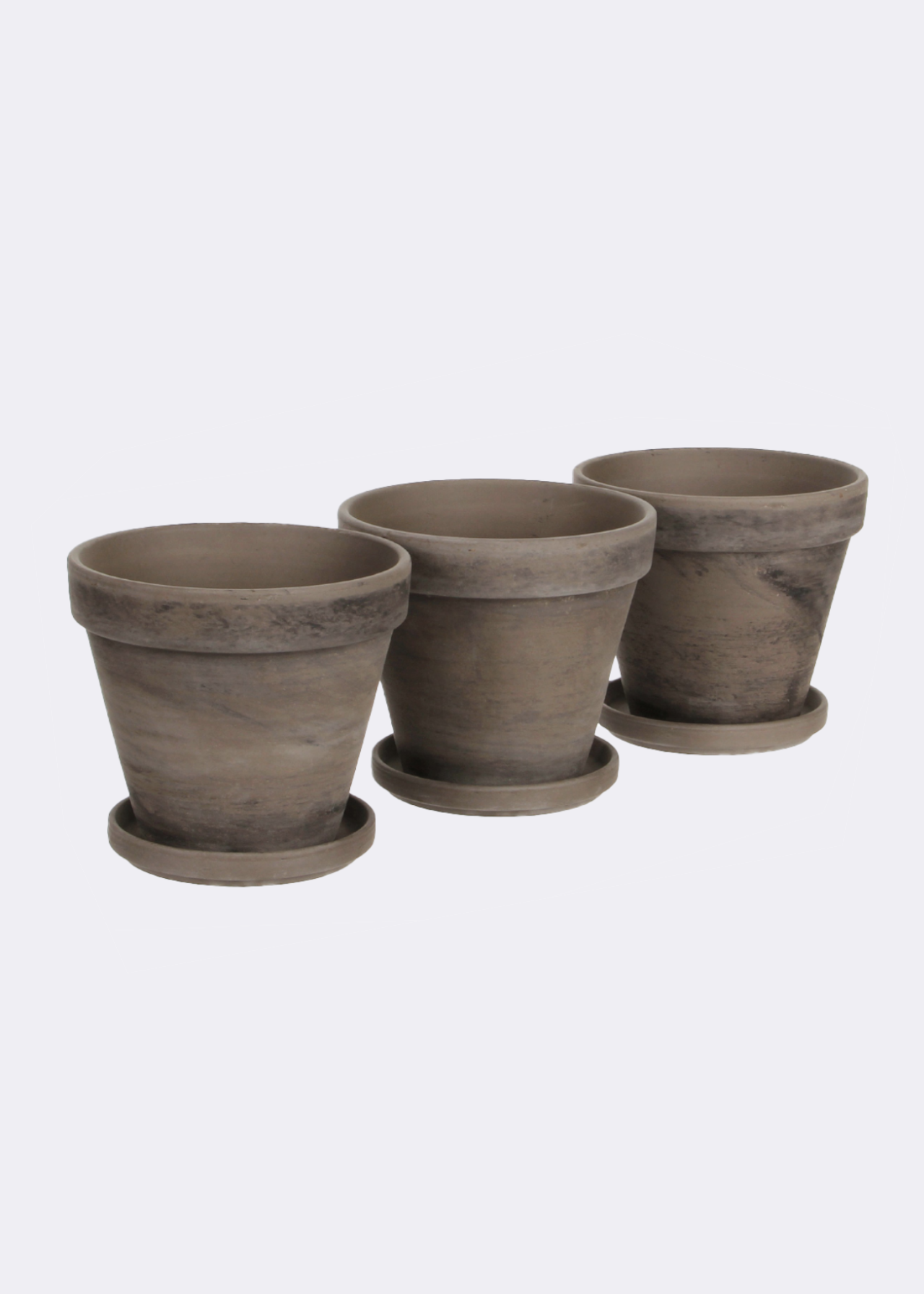Set of 3 Basalt Grey Stan Pots