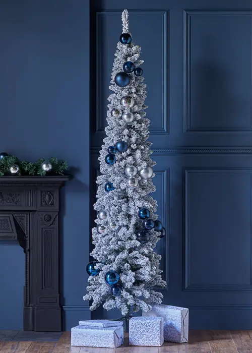 7ft Snowy Aspen Artificial Pencil Christmas Tree