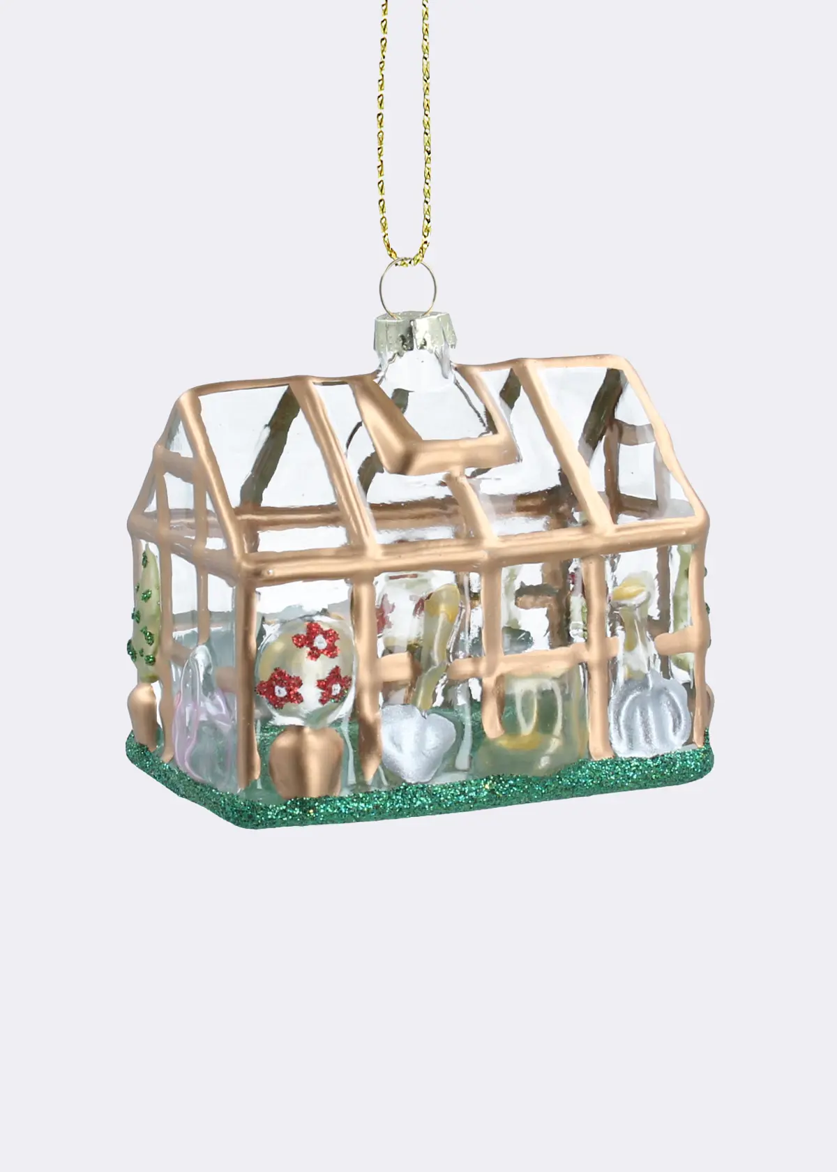 A photo of Greenhouse Glass Hanging Decoration 8cm