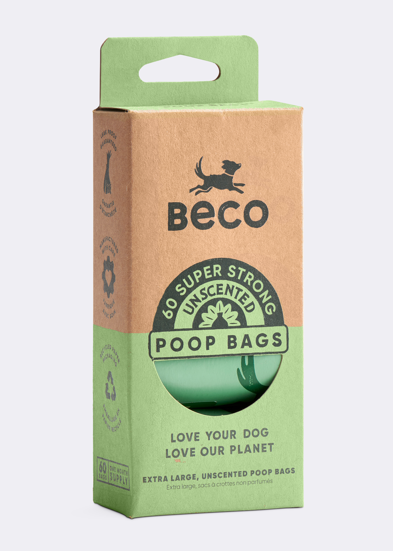 Pack of 60 Beco Unscented Poop Bags